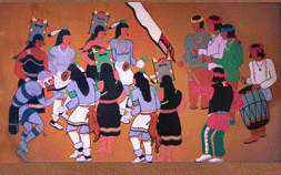 mural of Pueblo dancers